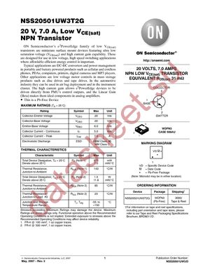 NSS20501UW3T2G datasheet  